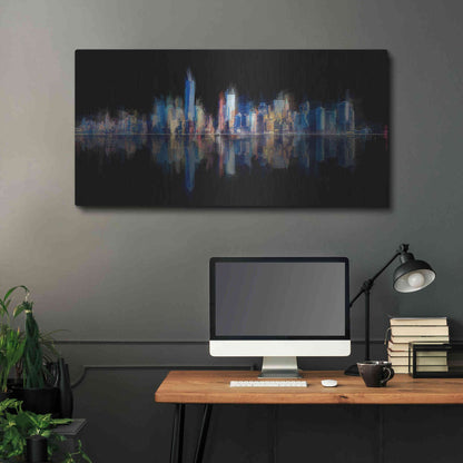 Luxe Metal Art 'New York Pan 6' by David Manlove, Metal Wall Art,48x24