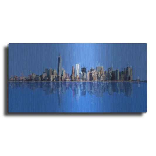 Luxe Metal Art 'New York Pan 10' by David Manlove, Metal Wall Art