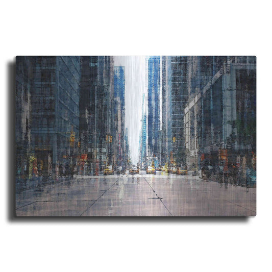 Luxe Metal Art 'Street Scene NYC' by David Manlove, Metal Wall Art