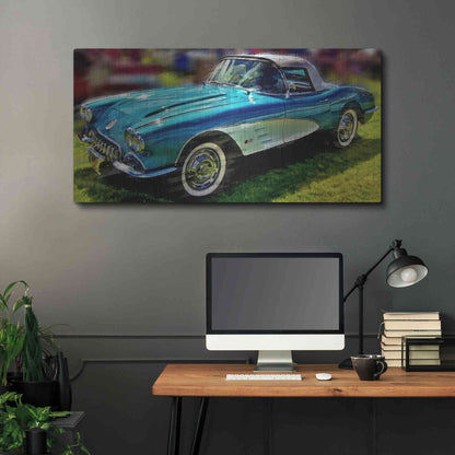 Luxe Metal Art '58 Corvette 1' by David Manlove, Metal Wall Art,48x24