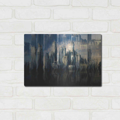 Luxe Metal Art 'City in the Sky' by David Manlove, Metal Wall Art,16x12