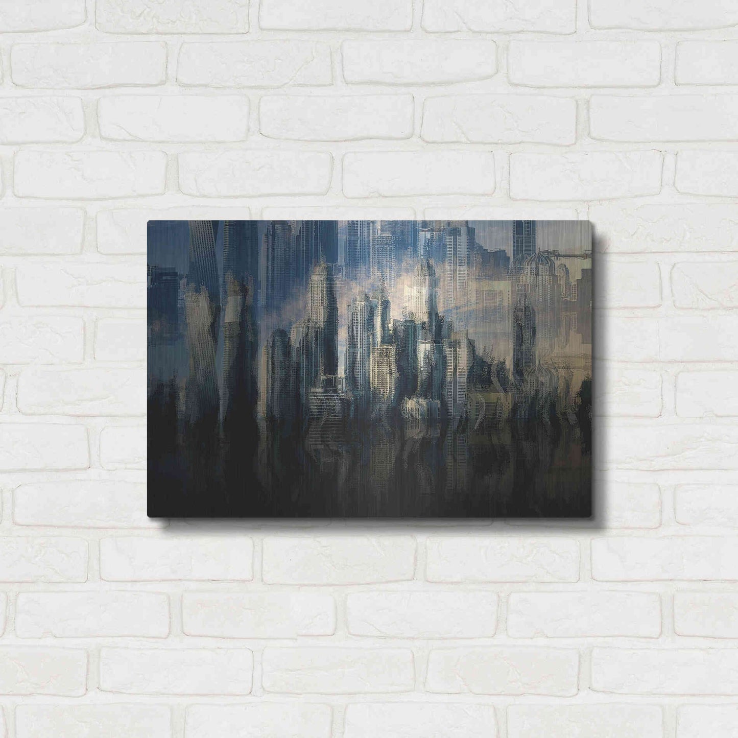 Luxe Metal Art 'City in the Sky' by David Manlove, Metal Wall Art,24x16