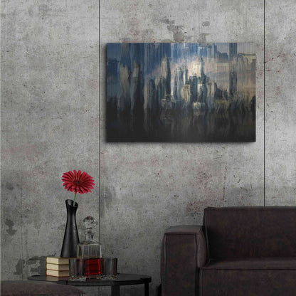 Luxe Metal Art 'City in the Sky' by David Manlove, Metal Wall Art,36x24