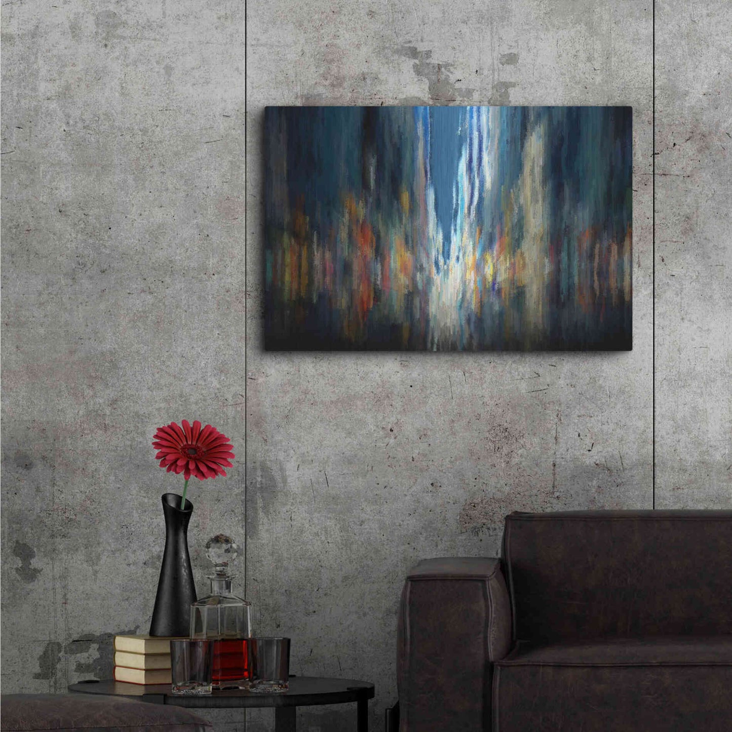 Luxe Metal Art 'Downtown7' by David Manlove, Metal Wall Art,36x24