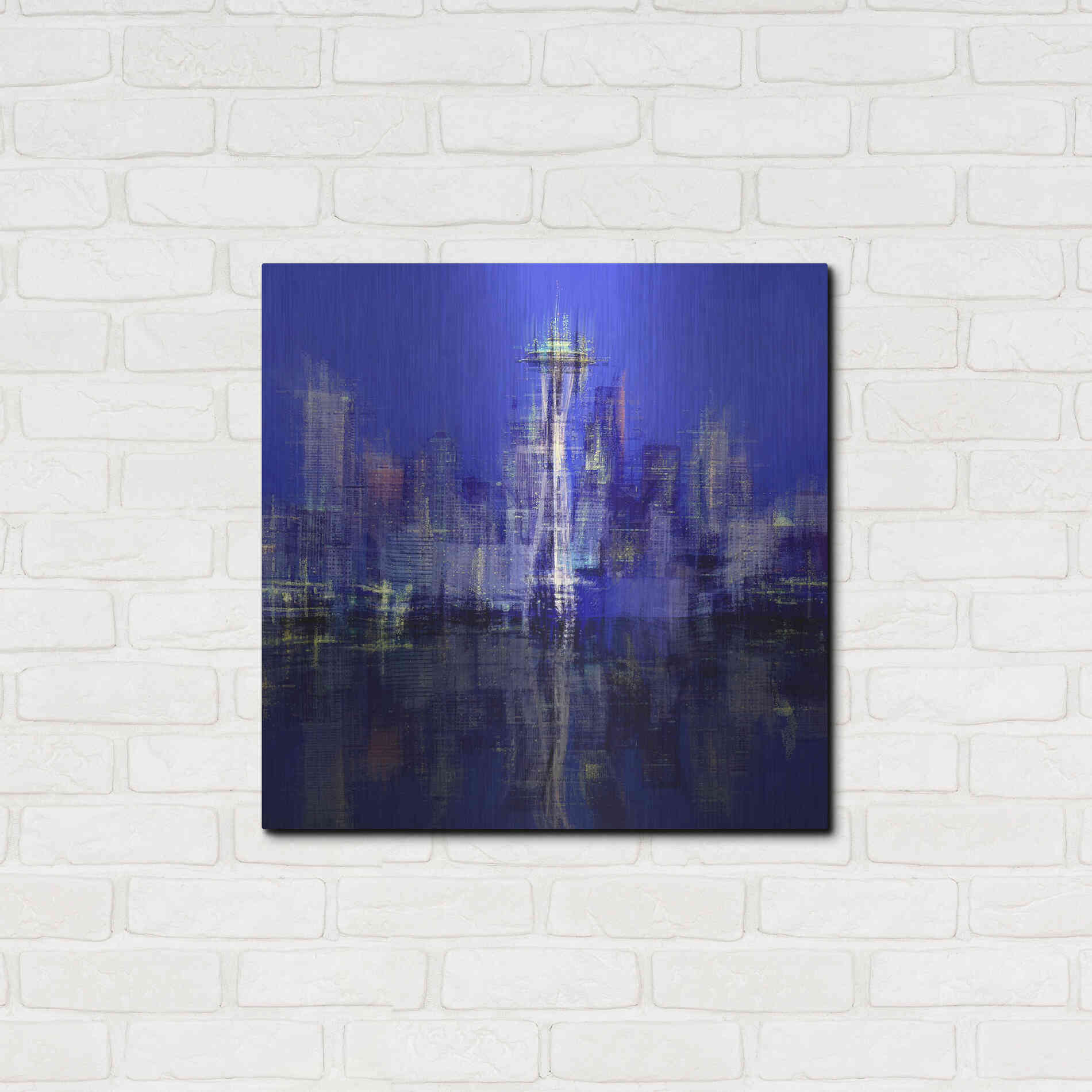 Luxe Metal Art 'Seattle' by David Manlove, Metal Wall Art,24x24