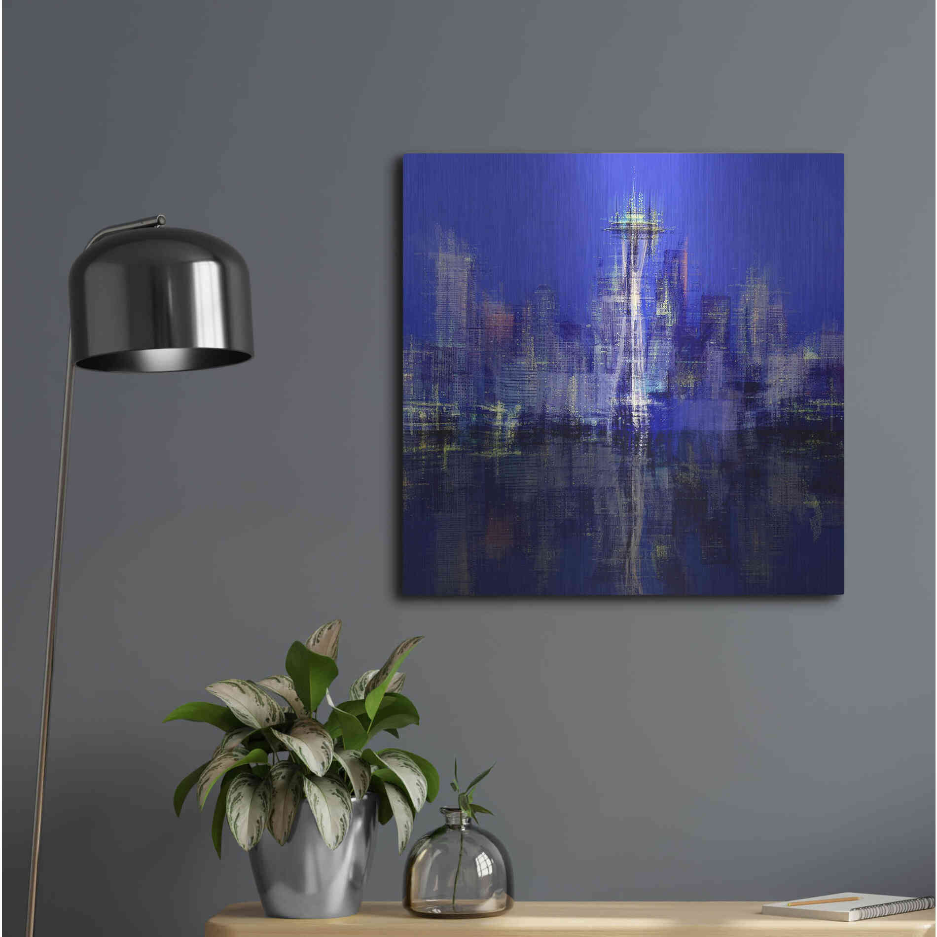 Luxe Metal Art 'Seattle' by David Manlove, Metal Wall Art,24x24