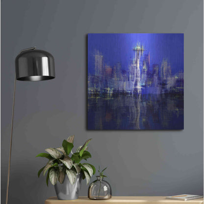 Luxe Metal Art 'Seattle' by David Manlove, Metal Wall Art,24x24