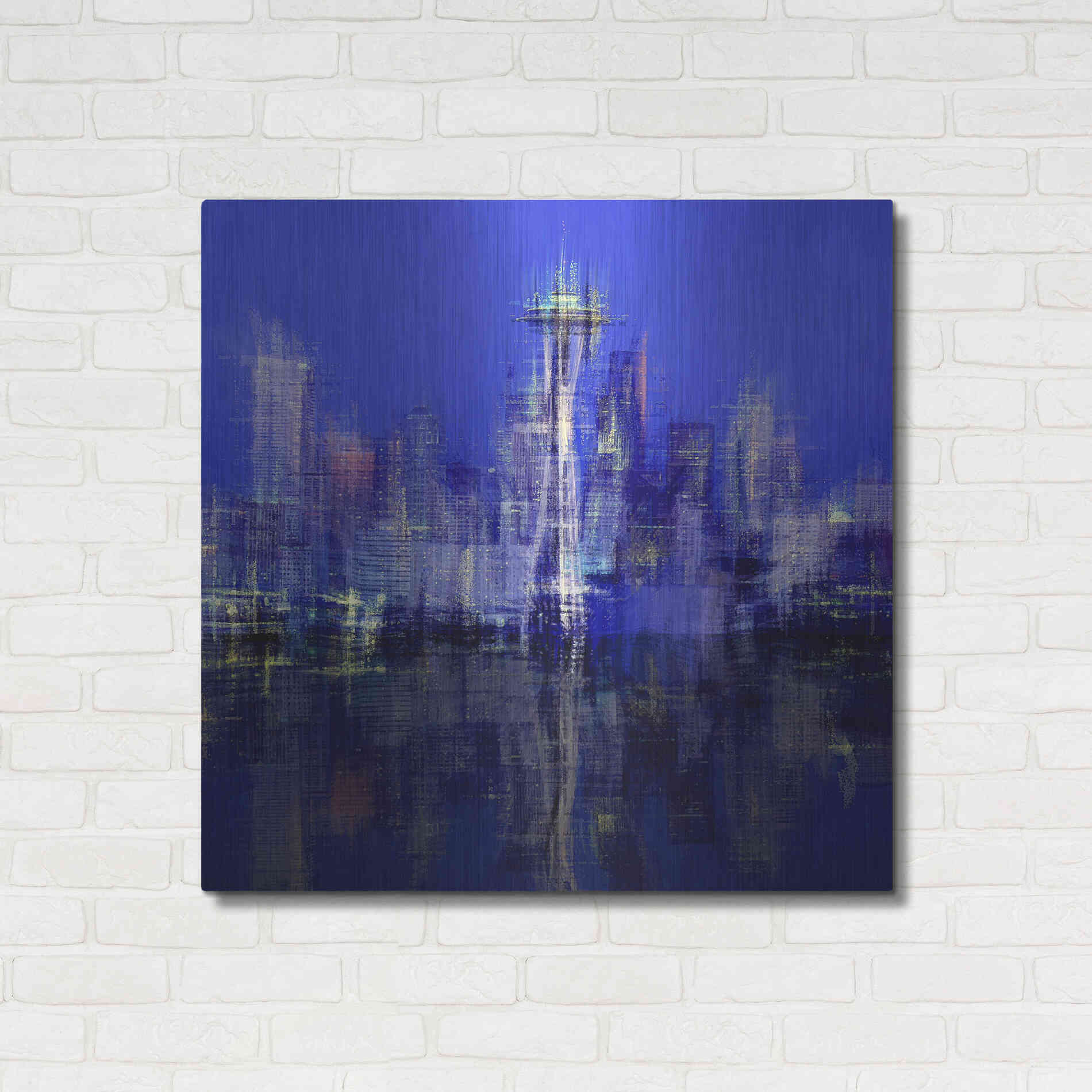 Luxe Metal Art 'Seattle' by David Manlove, Metal Wall Art,36x36