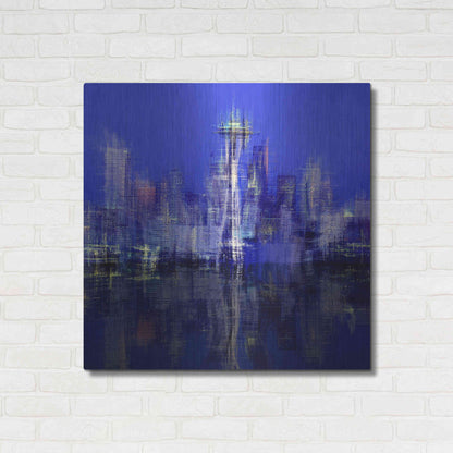 Luxe Metal Art 'Seattle' by David Manlove, Metal Wall Art,36x36