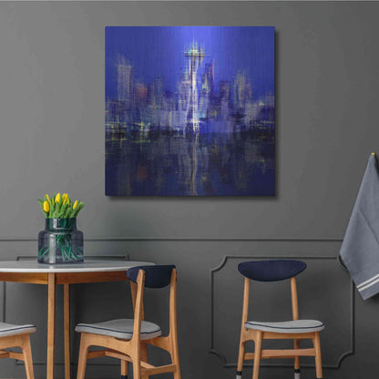 Luxe Metal Art 'Seattle' by David Manlove, Metal Wall Art,36x36