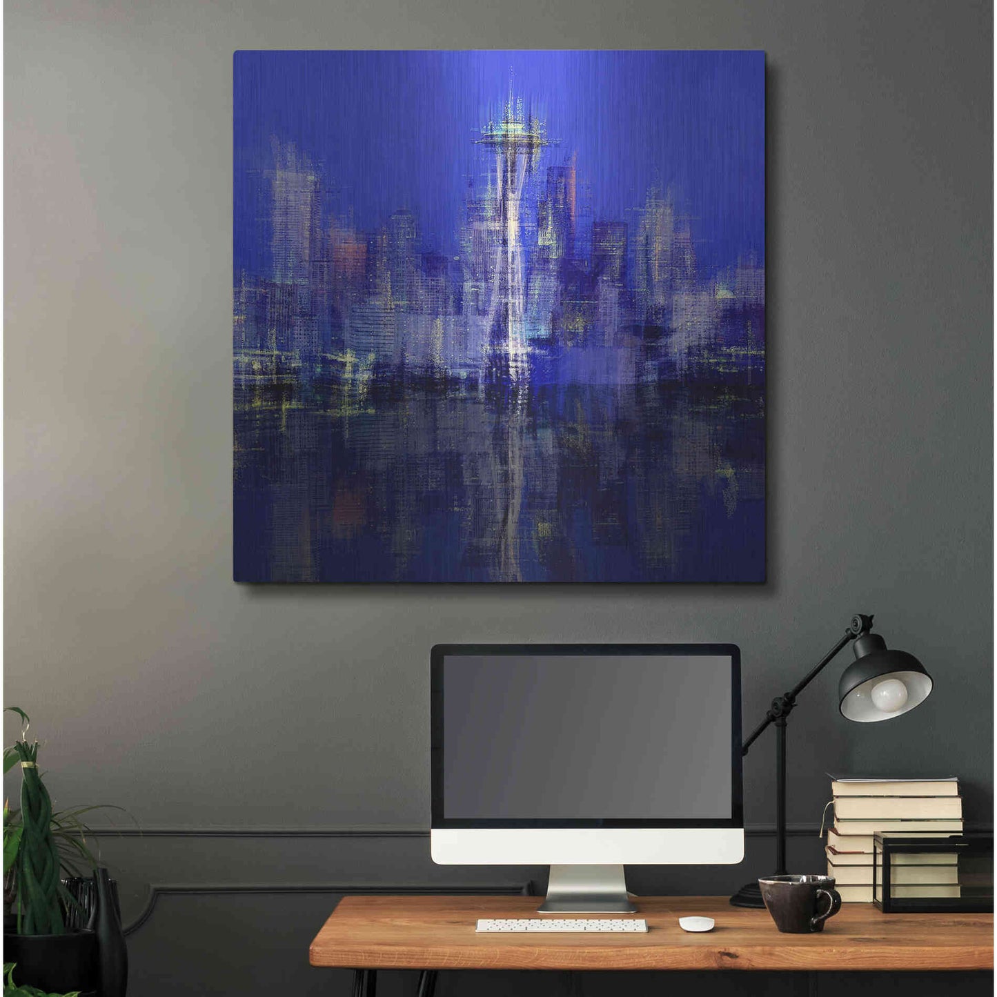 Luxe Metal Art 'Seattle' by David Manlove, Metal Wall Art,36x36