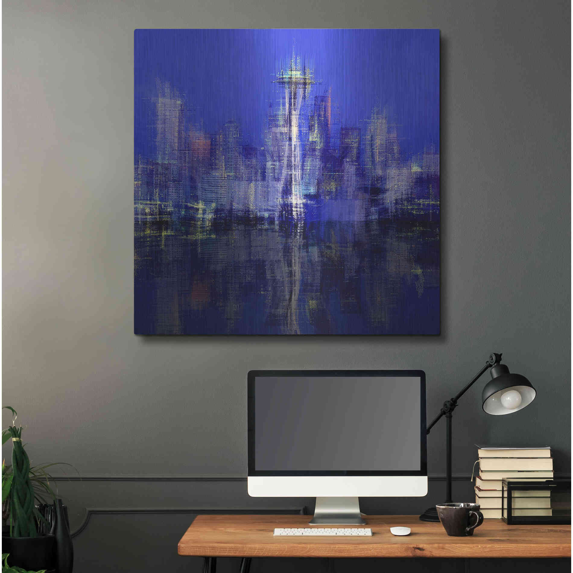 Luxe Metal Art 'Seattle' by David Manlove, Metal Wall Art,36x36