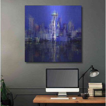 Luxe Metal Art 'Seattle' by David Manlove, Metal Wall Art,36x36