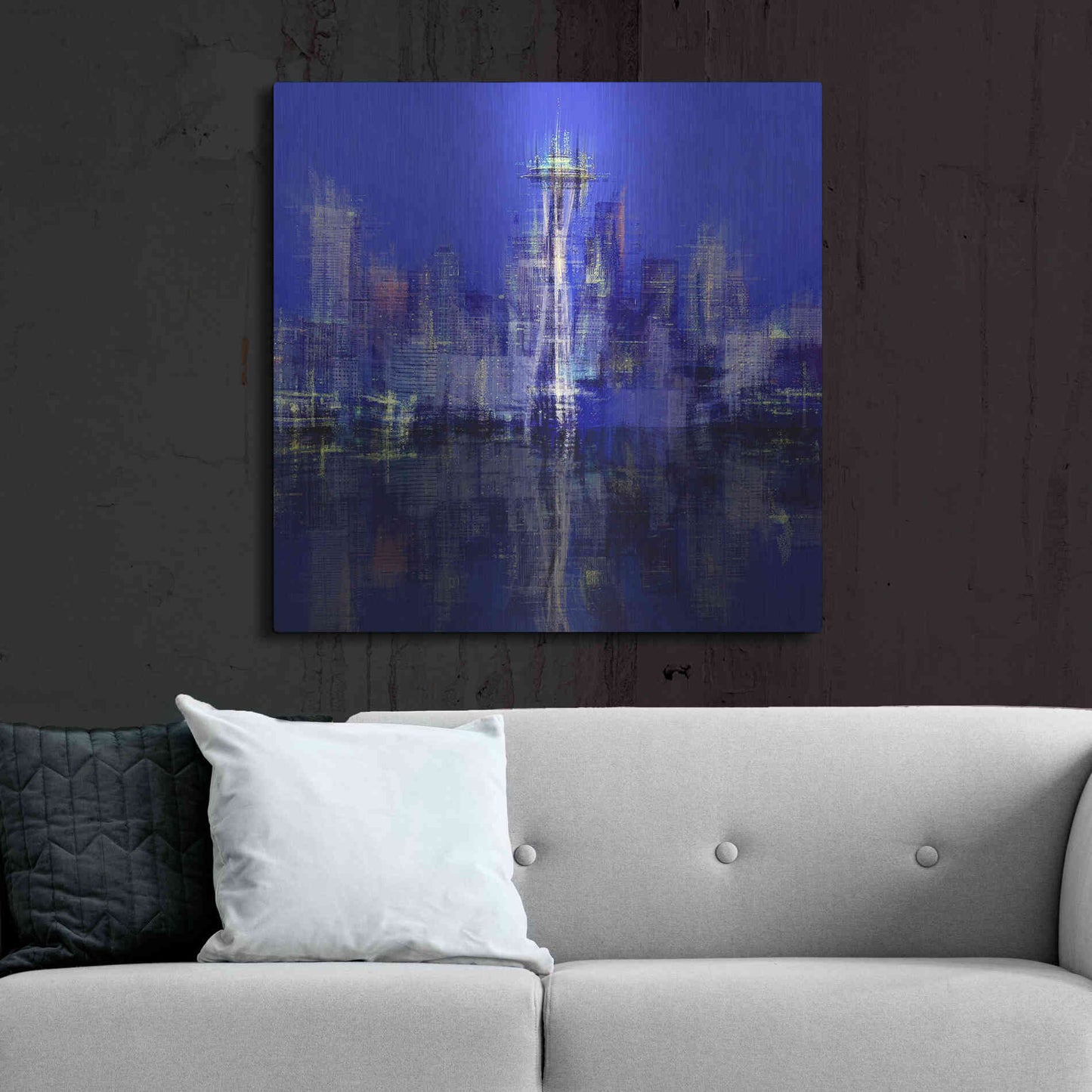 Luxe Metal Art 'Seattle' by David Manlove, Metal Wall Art,36x36