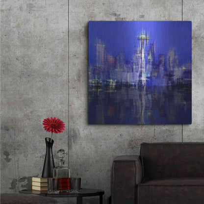 Luxe Metal Art 'Seattle' by David Manlove, Metal Wall Art,36x36