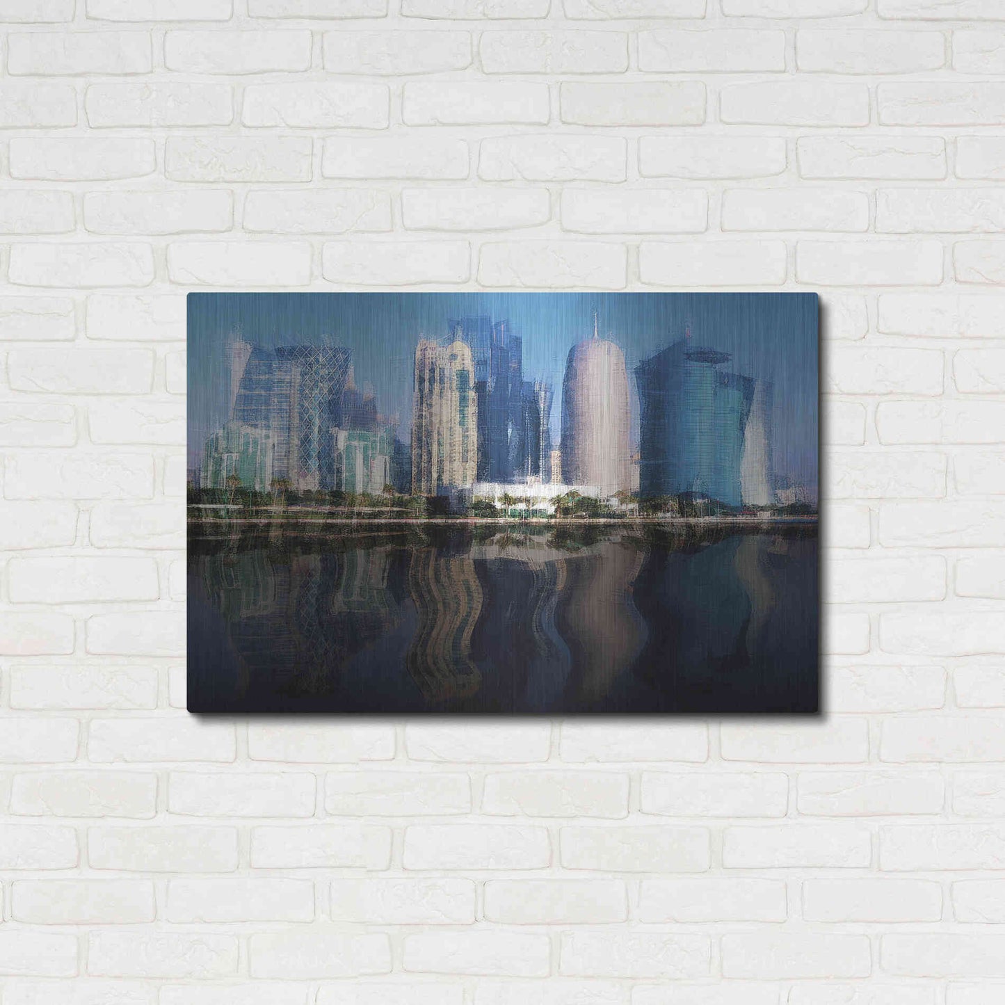 Luxe Metal Art 'City of the Future' by David Manlove, Metal Wall Art,36x24