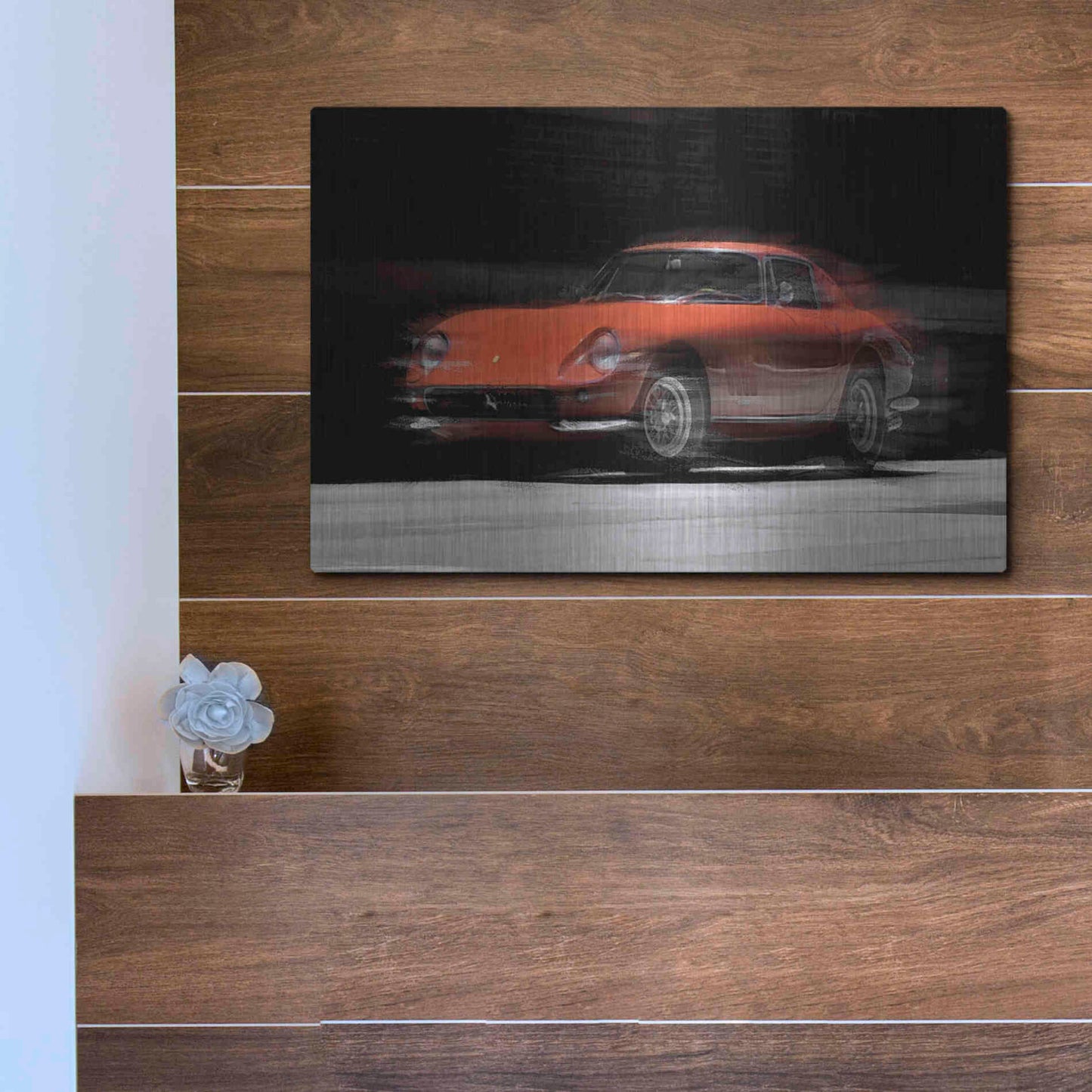 Luxe Metal Art 'Ferrari 275 GTB' by David Manlove, Metal Wall Art,16x12