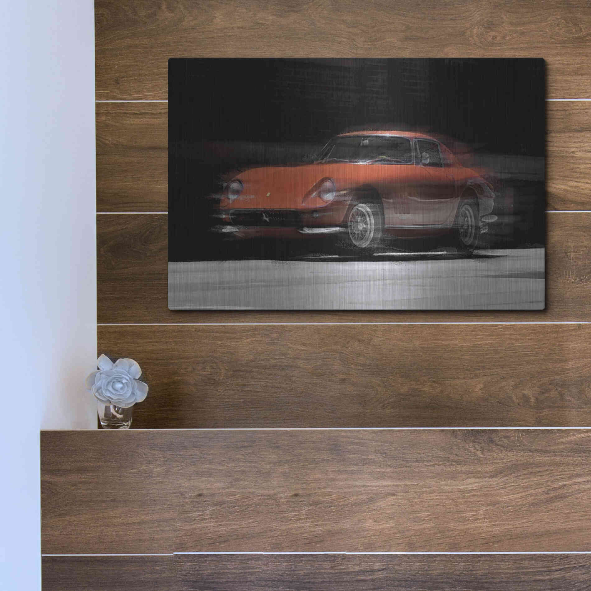 Luxe Metal Art 'Ferrari 275 GTB' by David Manlove, Metal Wall Art,16x12