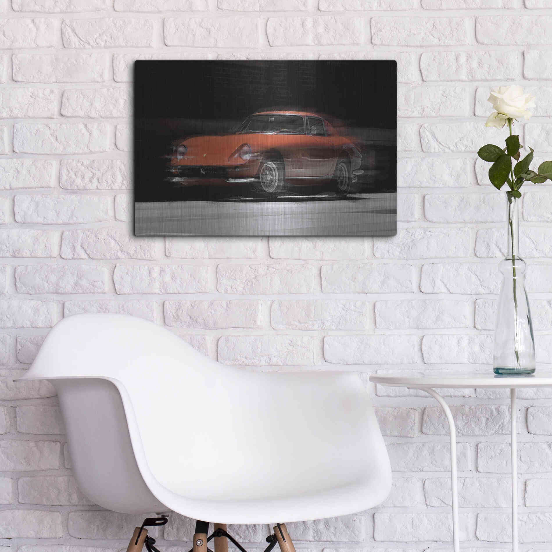 Luxe Metal Art 'Ferrari 275 GTB' by David Manlove, Metal Wall Art,24x16