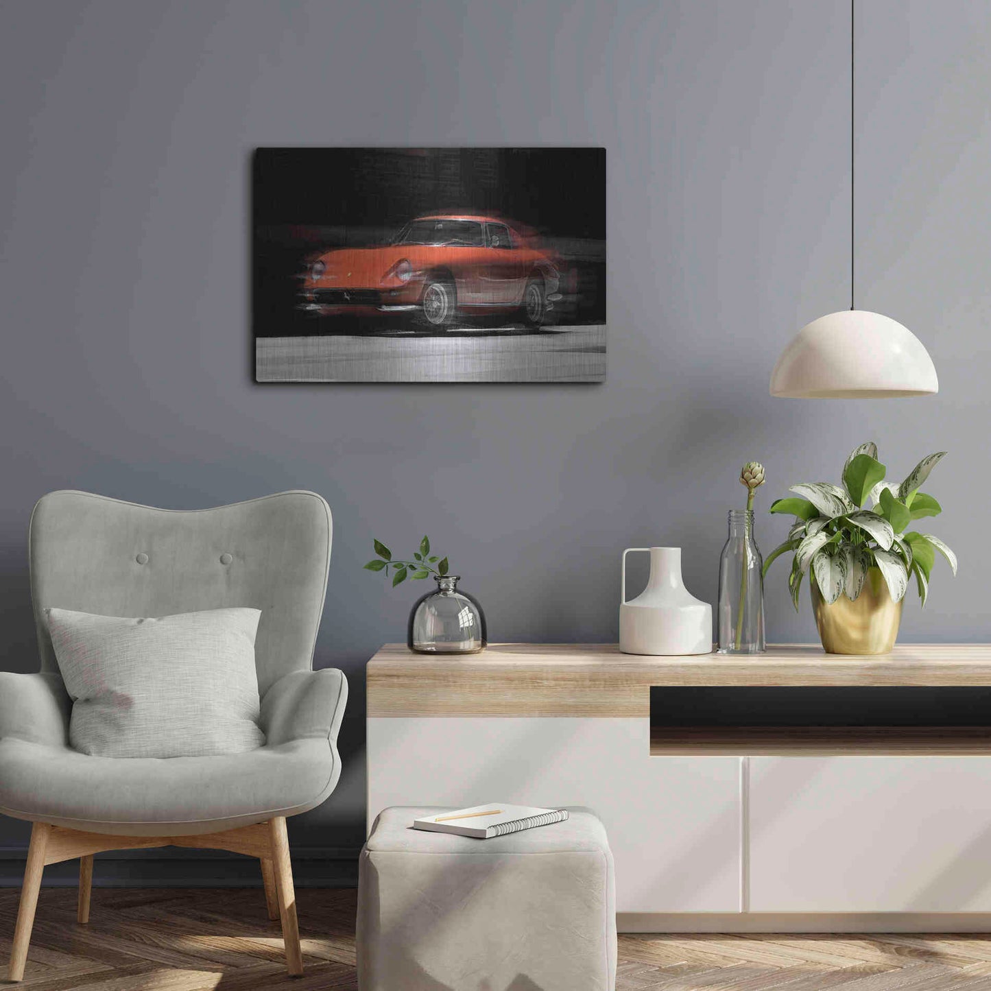 Luxe Metal Art 'Ferrari 275 GTB' by David Manlove, Metal Wall Art,24x16