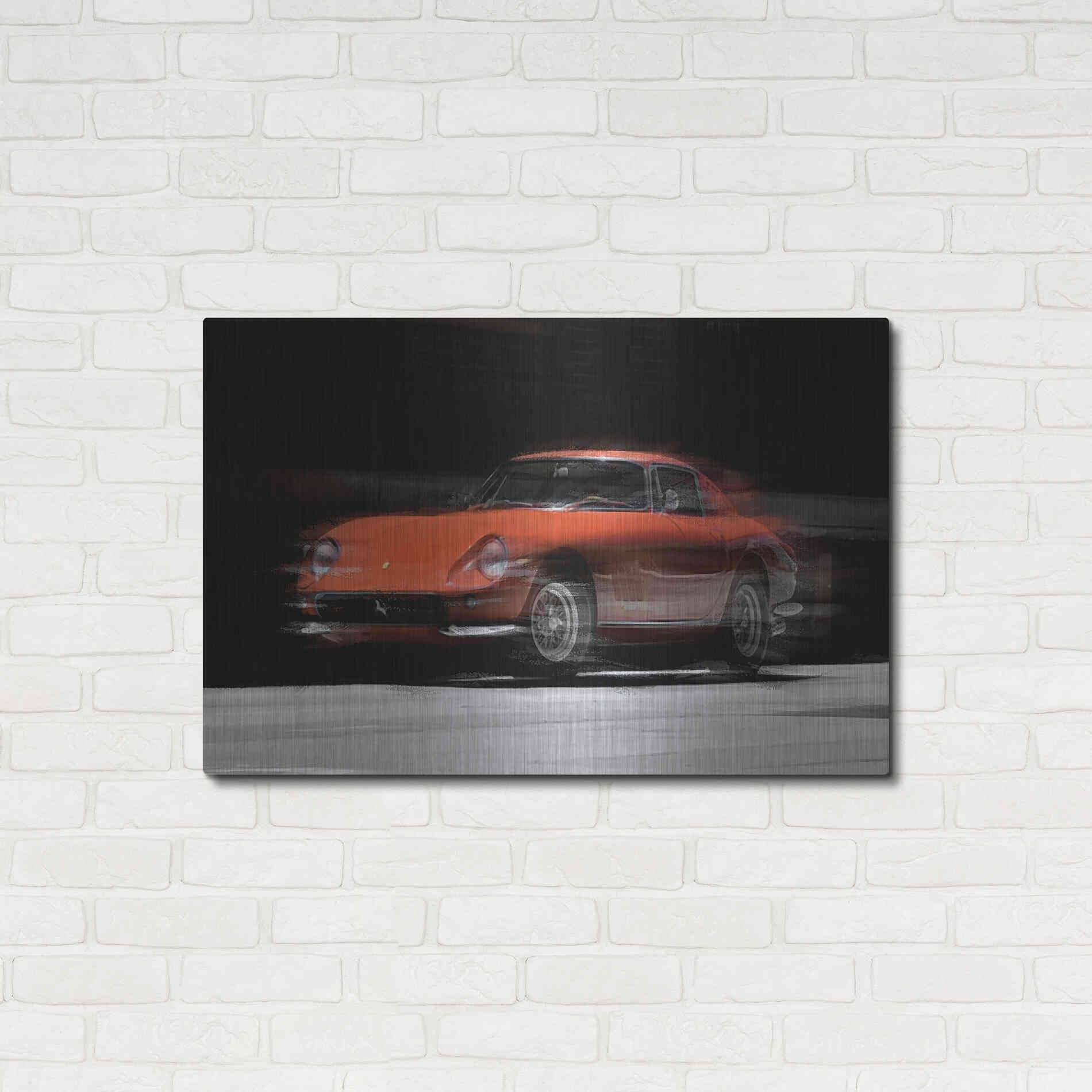 Luxe Metal Art 'Ferrari 275 GTB' by David Manlove, Metal Wall Art,36x24