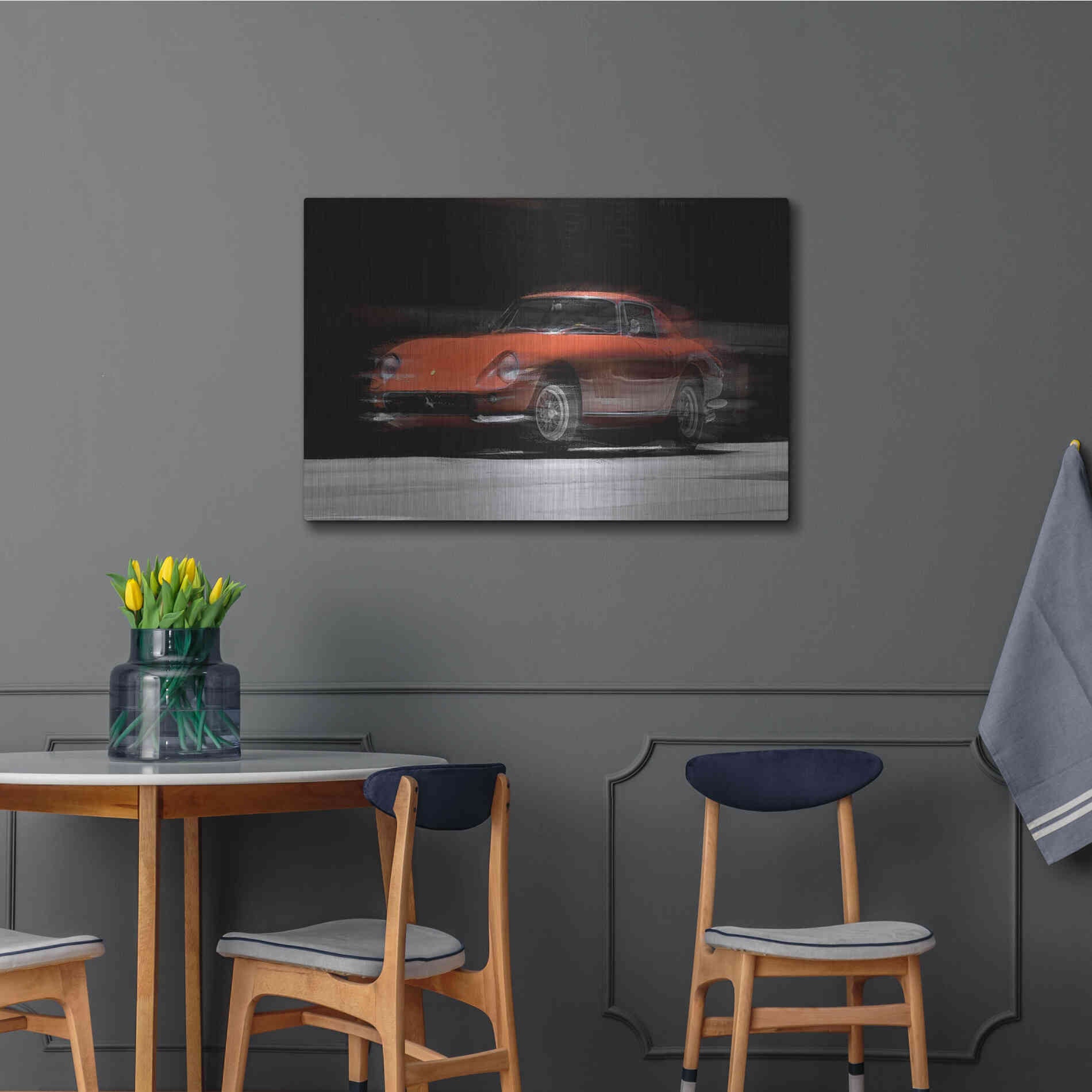 Luxe Metal Art 'Ferrari 275 GTB' by David Manlove, Metal Wall Art,36x24