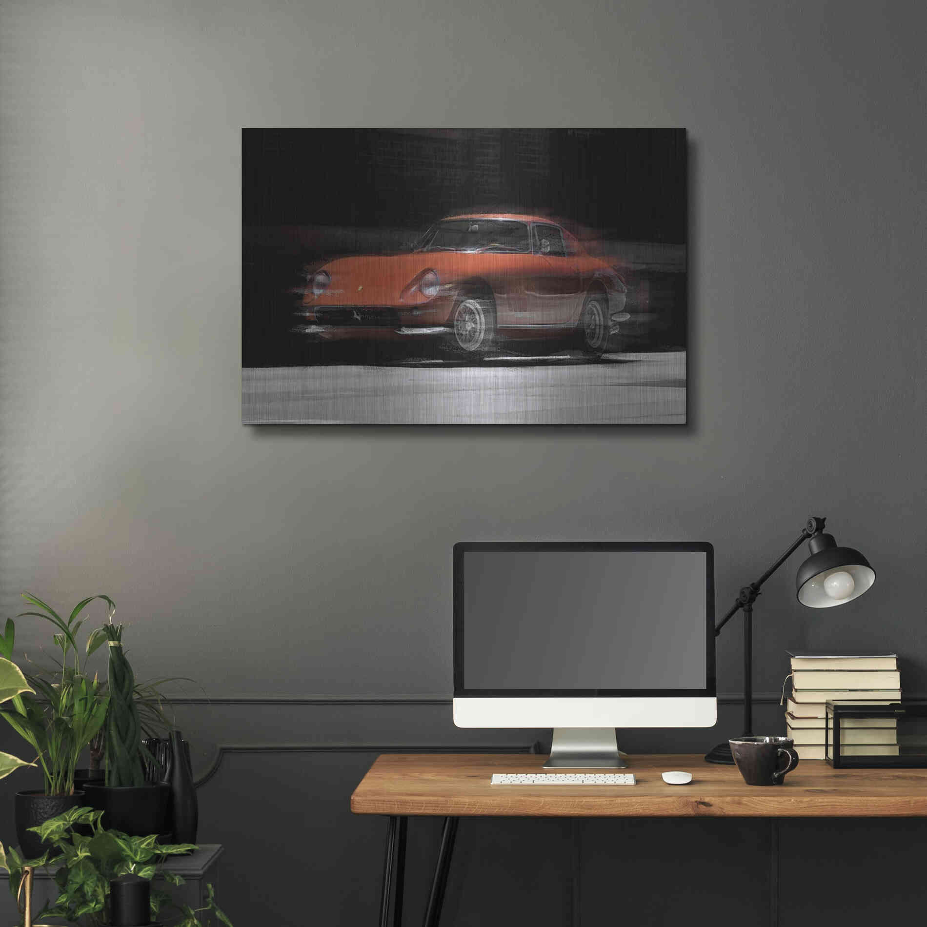 Luxe Metal Art 'Ferrari 275 GTB' by David Manlove, Metal Wall Art,36x24