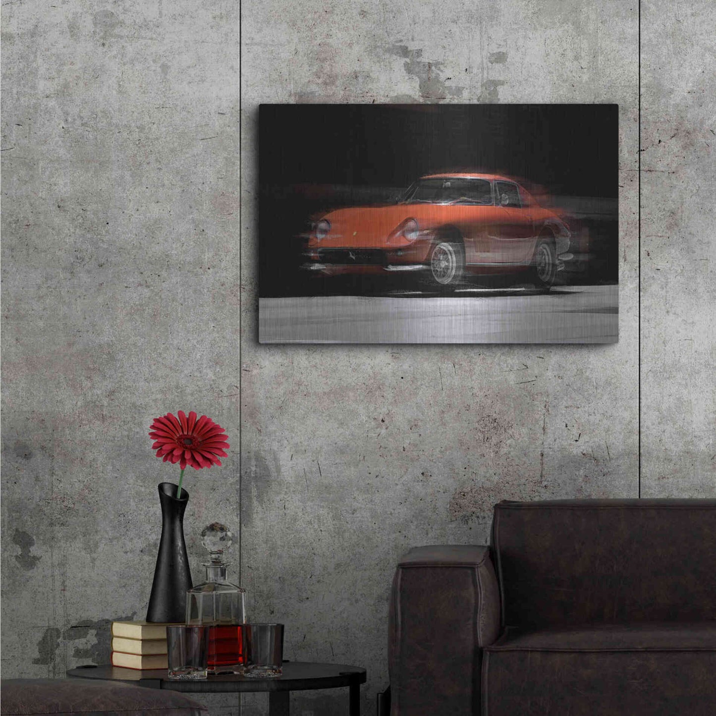 Luxe Metal Art 'Ferrari 275 GTB' by David Manlove, Metal Wall Art,36x24