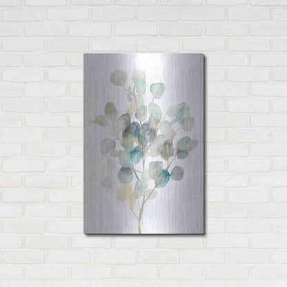 Luxe Metal Art 'Eucalyptus III White' by Danhui Nai, Metal Wall Art,24x36