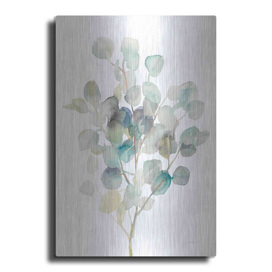 Luxe Metal Art 'Eucalyptus III White' by Danhui Nai, Metal Wall Art