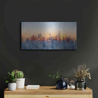 Luxe Metal Art 'Metro Morning 2' by David Manlove, Metal Wall Art,24x12