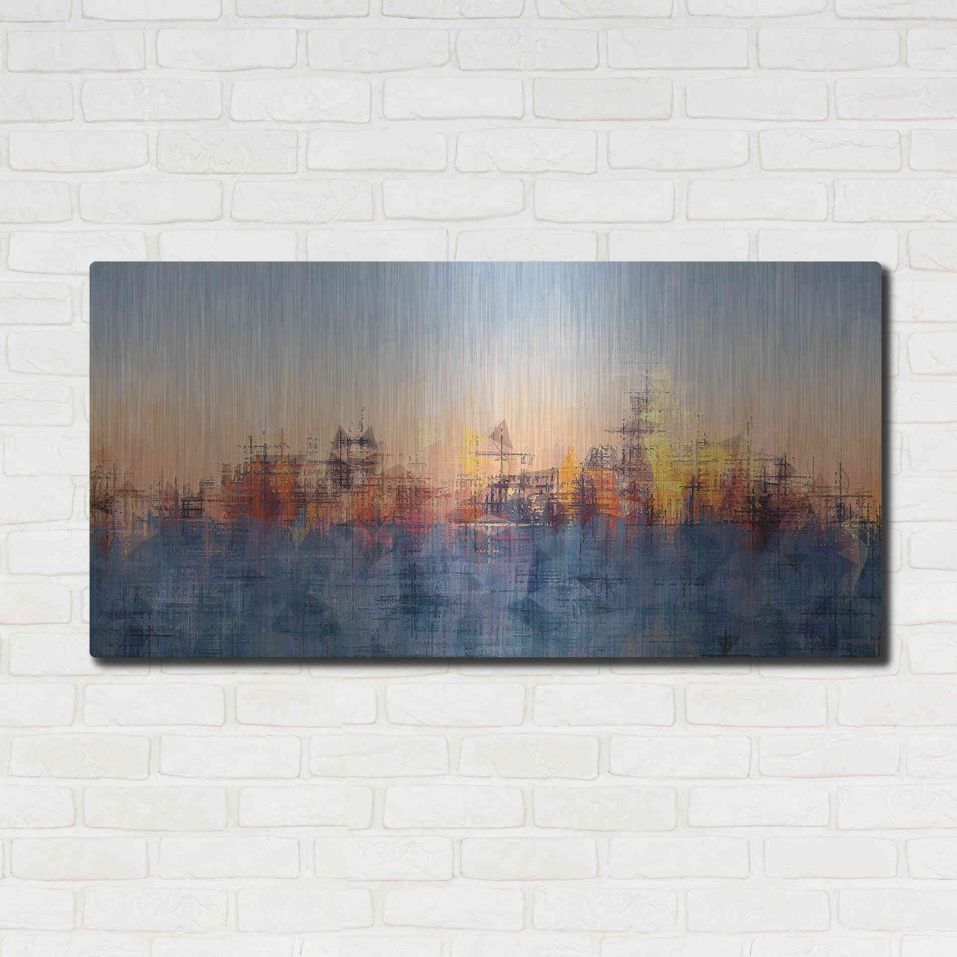 Luxe Metal Art 'Metro Morning 2' by David Manlove, Metal Wall Art,48x24