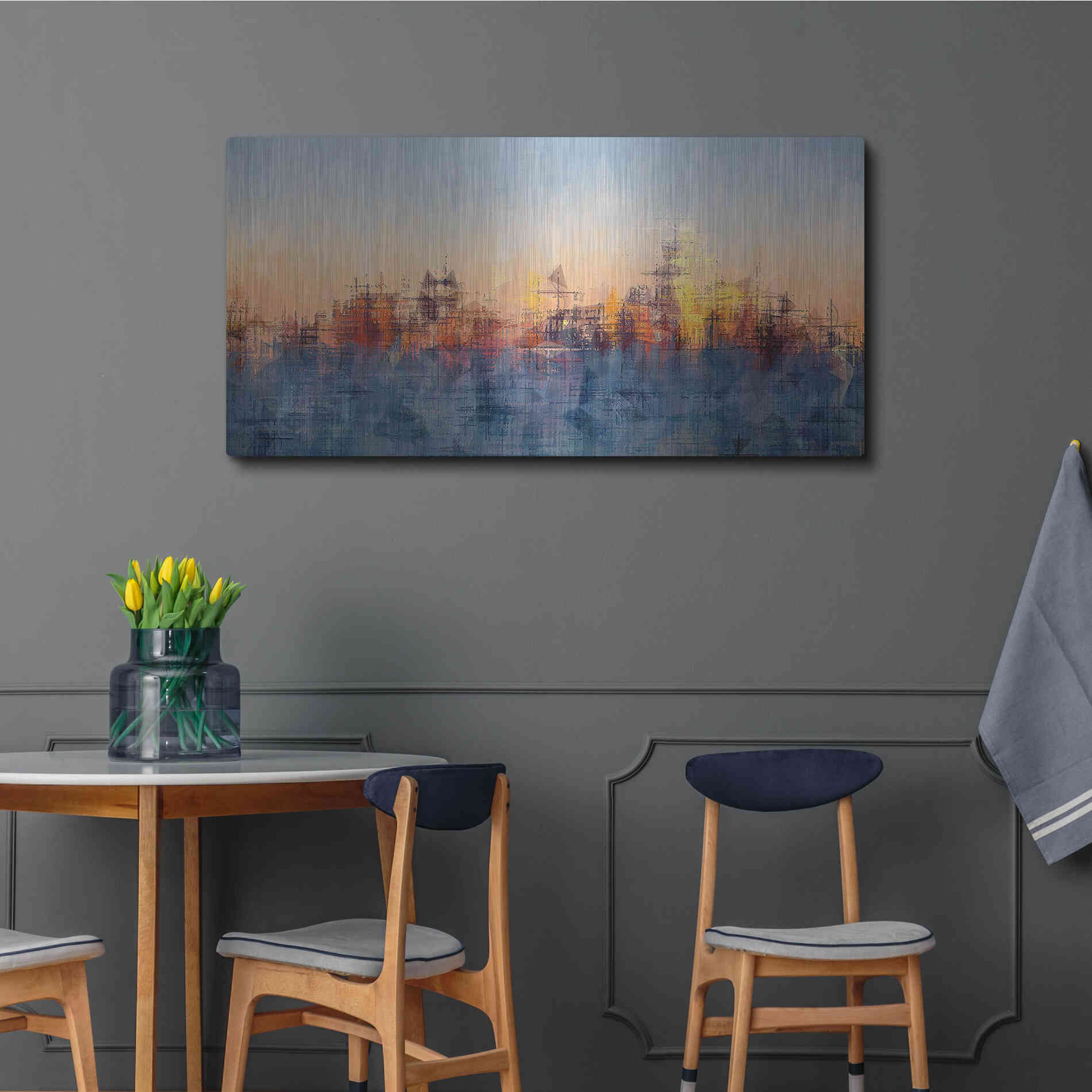 Luxe Metal Art 'Metro Morning 2' by David Manlove, Metal Wall Art,48x24