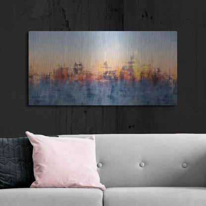 Luxe Metal Art 'Metro Morning 2' by David Manlove, Metal Wall Art,48x24