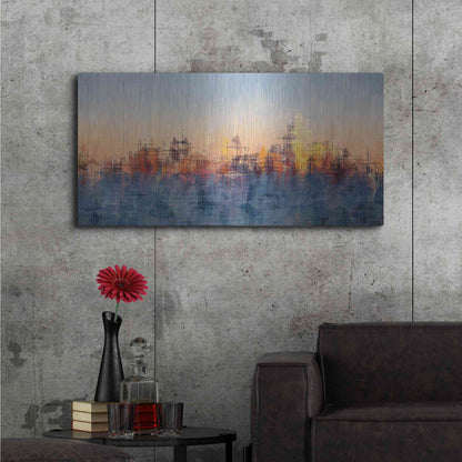 Luxe Metal Art 'Metro Morning 2' by David Manlove, Metal Wall Art,48x24