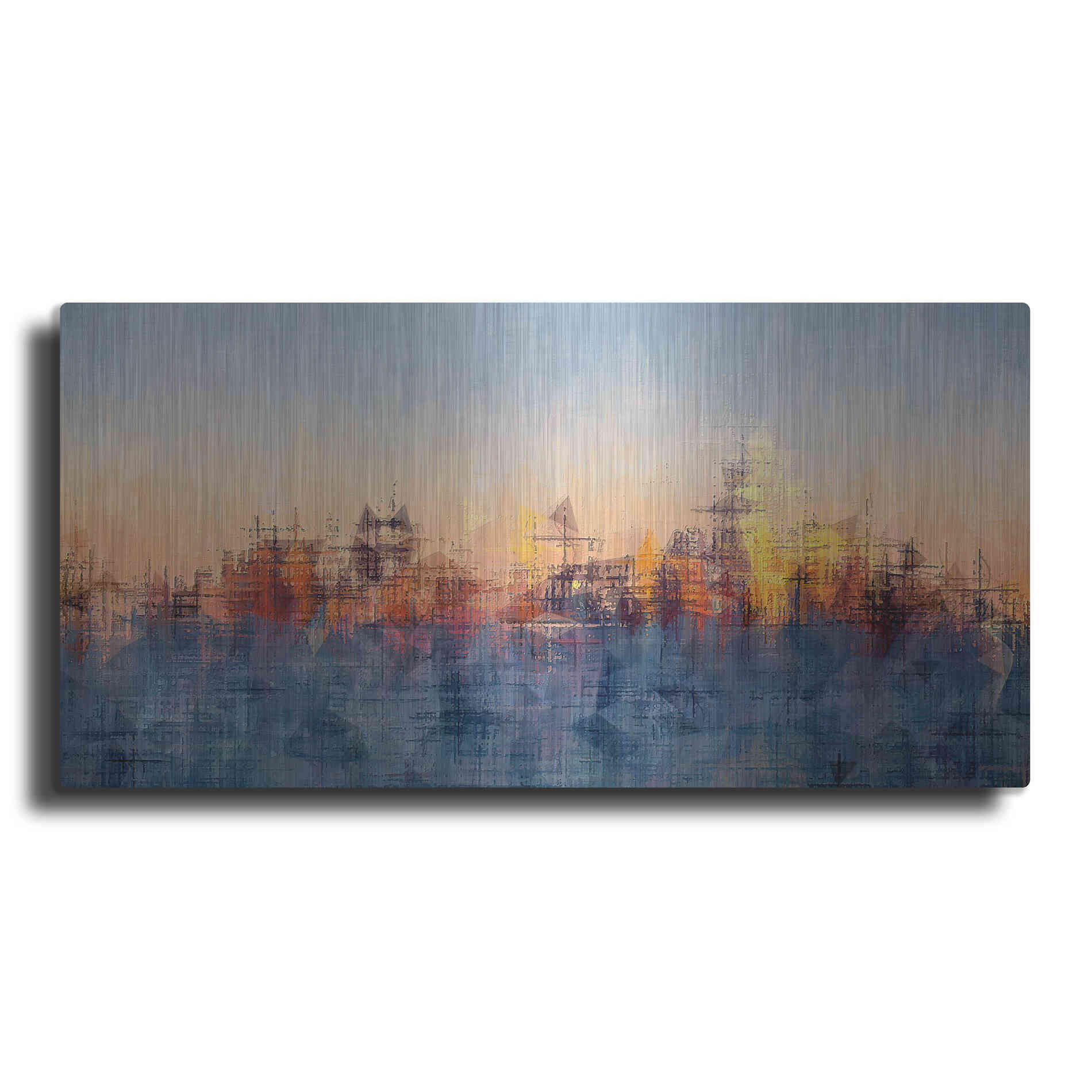 Luxe Metal Art 'Metro Morning 2' by David Manlove, Metal Wall Art