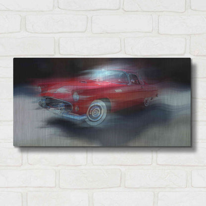 Luxe Metal Art 'Red Thunderbird' by David Manlove, Metal Wall Art,24x12