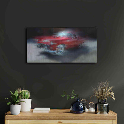 Luxe Metal Art 'Red Thunderbird' by David Manlove, Metal Wall Art,24x12