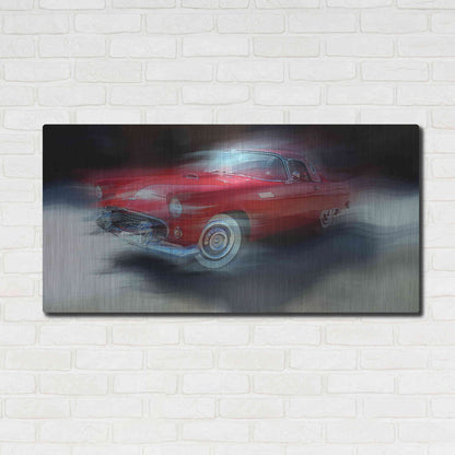 Luxe Metal Art 'Red Thunderbird' by David Manlove, Metal Wall Art,48x24