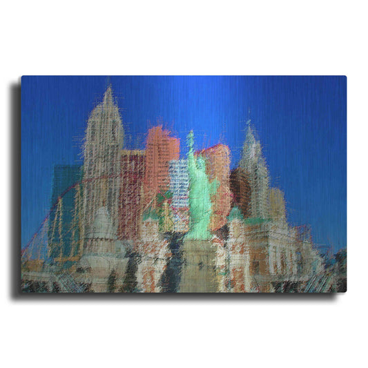 Luxe Metal Art 'NewYorkLasVegas' by David Manlove, Metal Wall Art