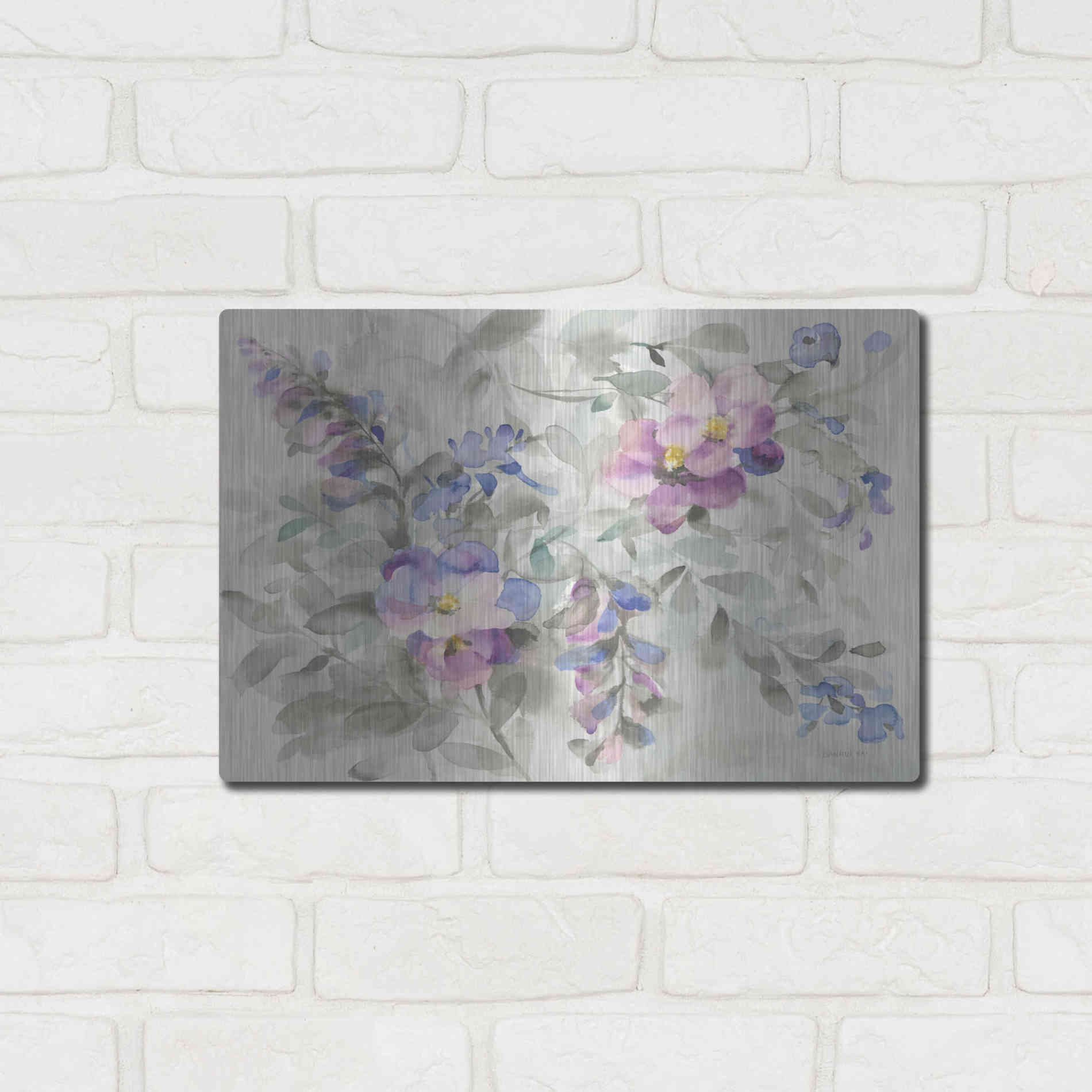 Luxe Metal Art 'Garden Dreams' by Danhui Nai, Metal Wall Art,16x12