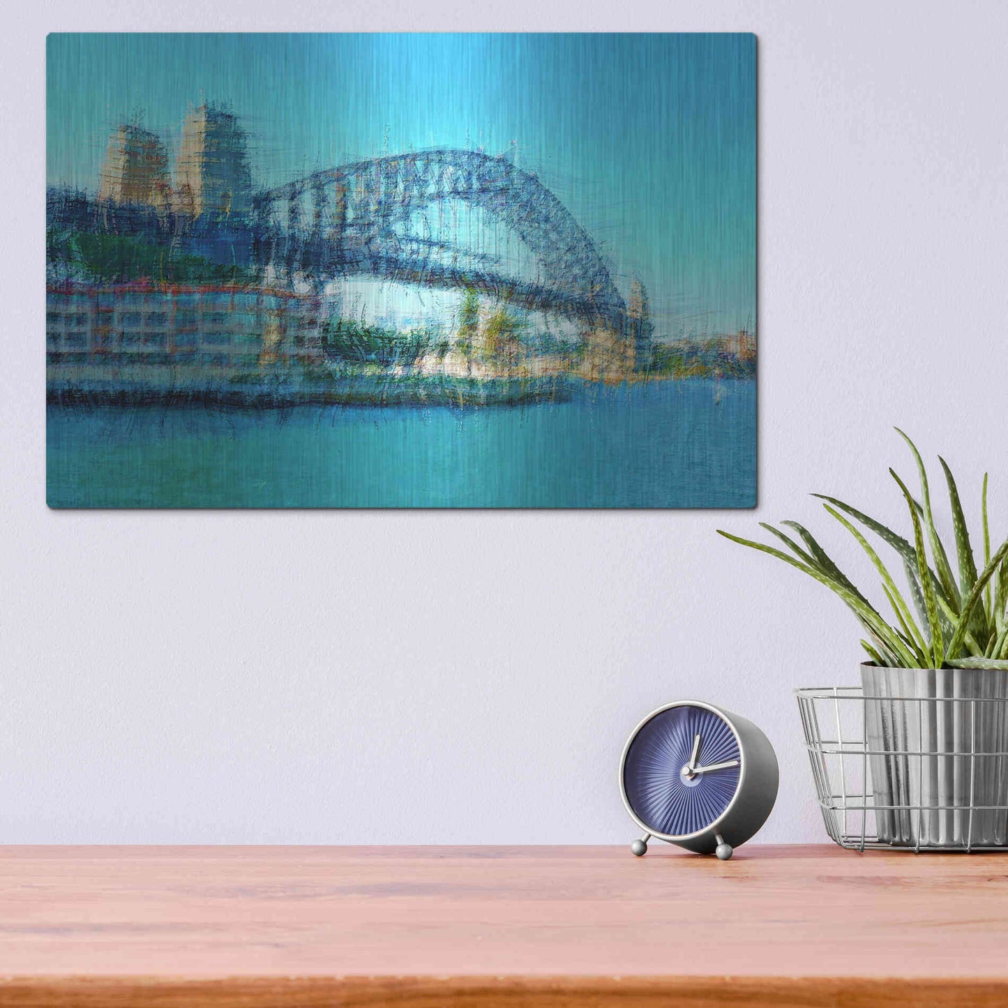 Luxe Metal Art 'Sydney Harbour Bridge' by David Manlove, Metal Wall Art,16x12