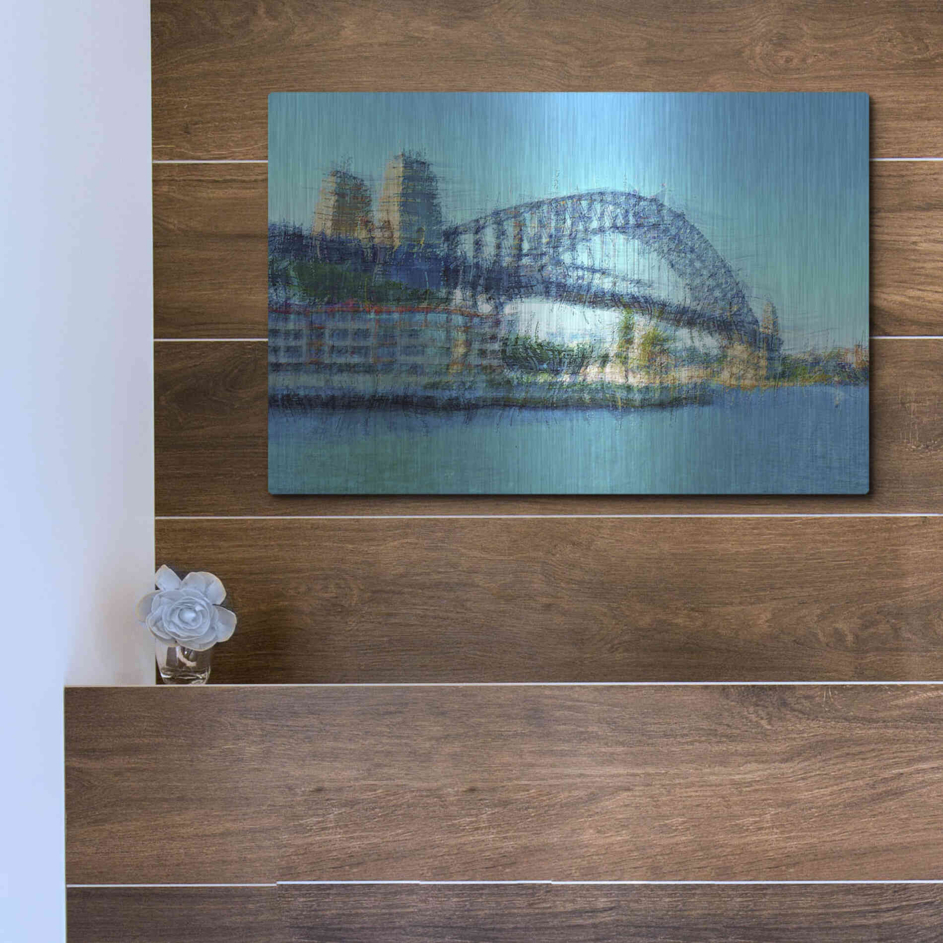 Luxe Metal Art 'Sydney Harbour Bridge' by David Manlove, Metal Wall Art,16x12