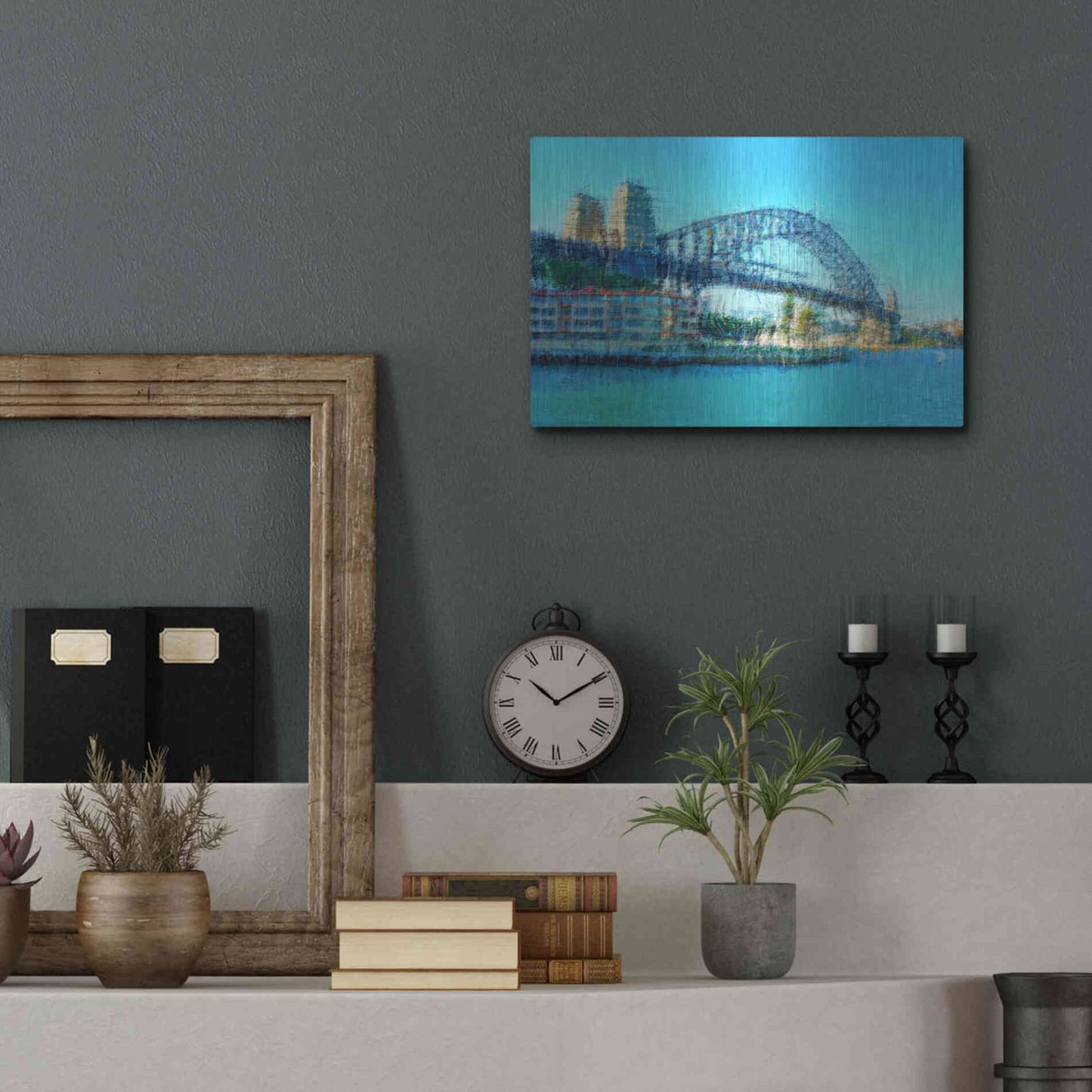 Luxe Metal Art 'Sydney Harbour Bridge' by David Manlove, Metal Wall Art,16x12