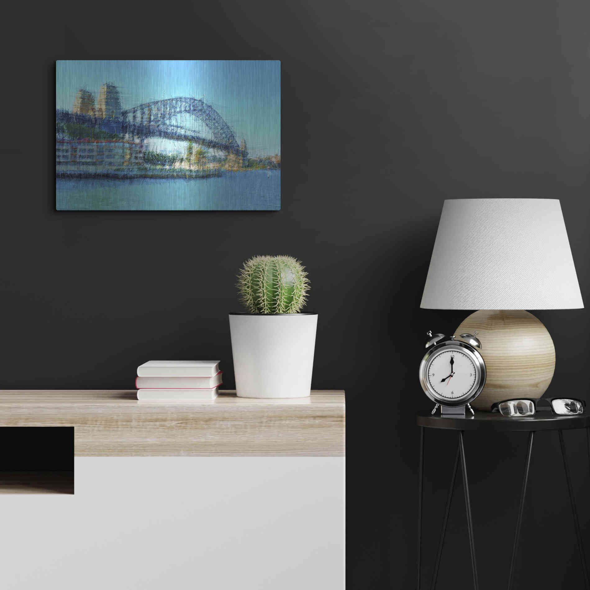 Luxe Metal Art 'Sydney Harbour Bridge' by David Manlove, Metal Wall Art,24x16