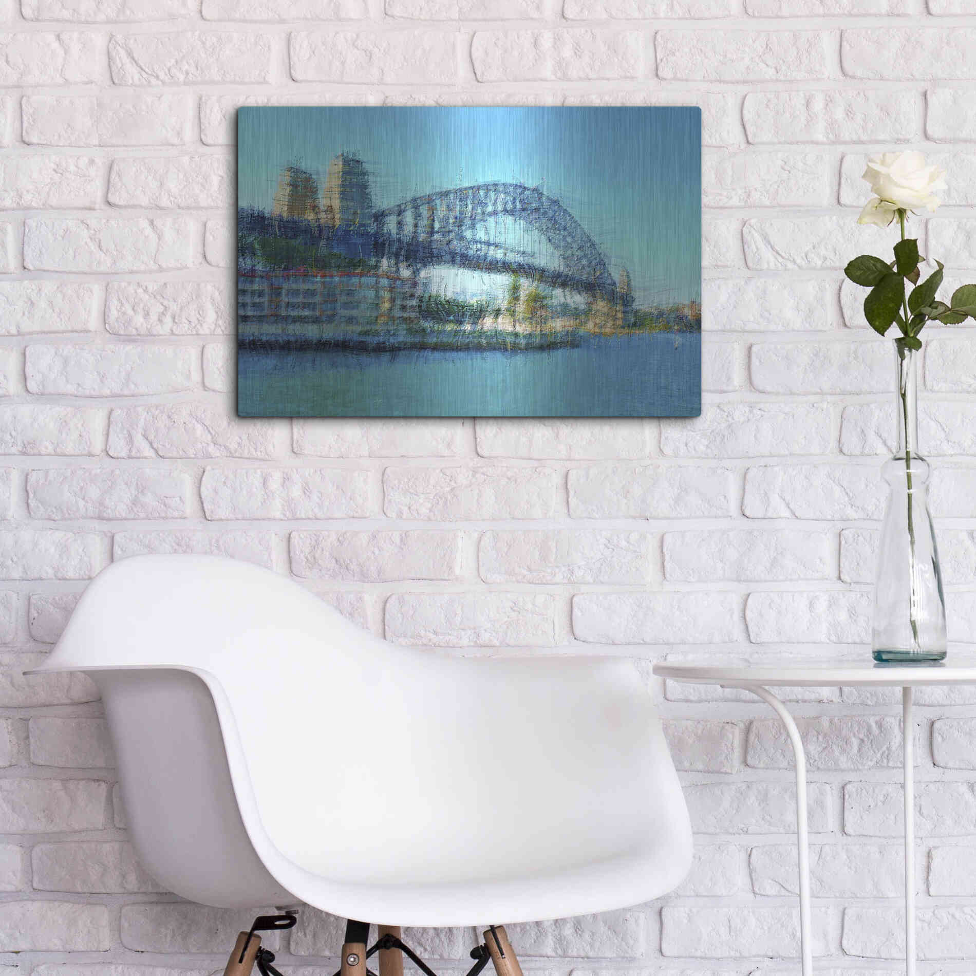 Luxe Metal Art 'Sydney Harbour Bridge' by David Manlove, Metal Wall Art,24x16