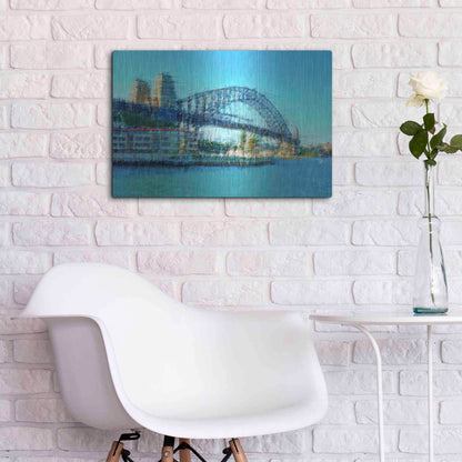 Luxe Metal Art 'Sydney Harbour Bridge' by David Manlove, Metal Wall Art,24x16