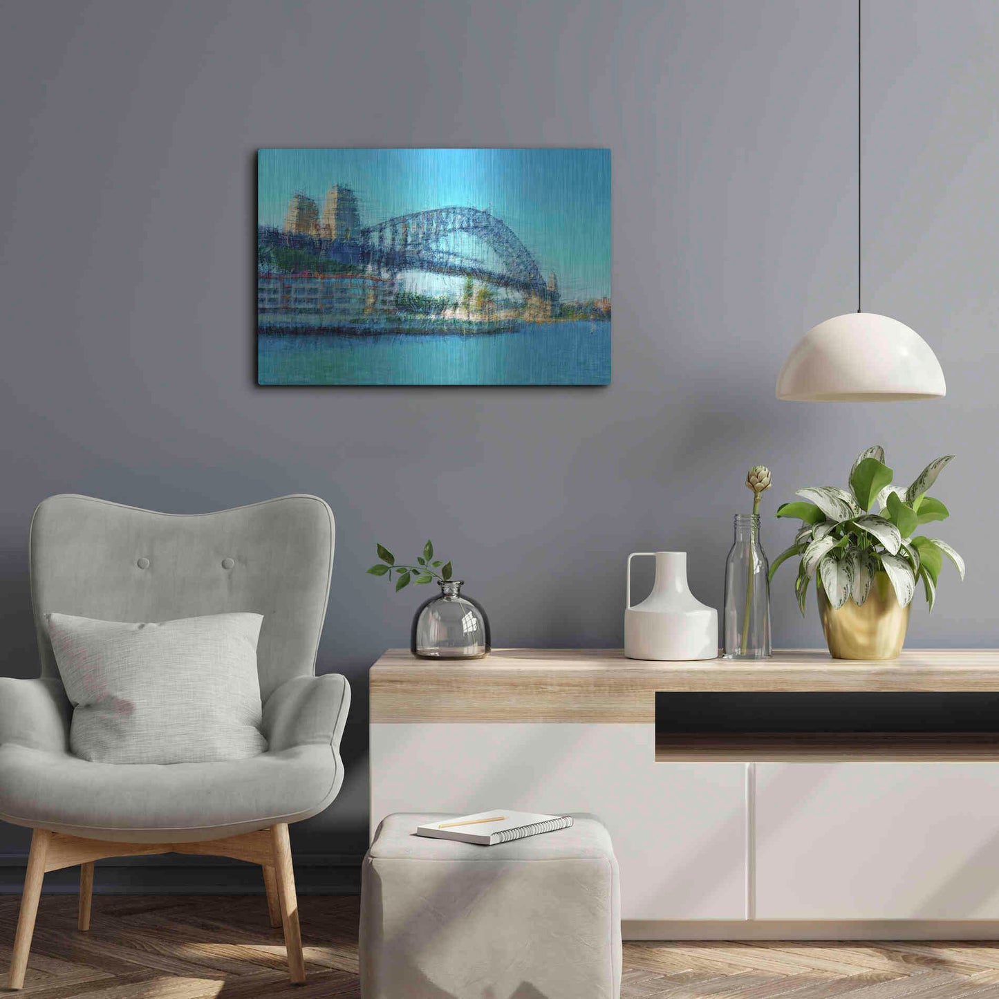 Luxe Metal Art 'Sydney Harbour Bridge' by David Manlove, Metal Wall Art,24x16