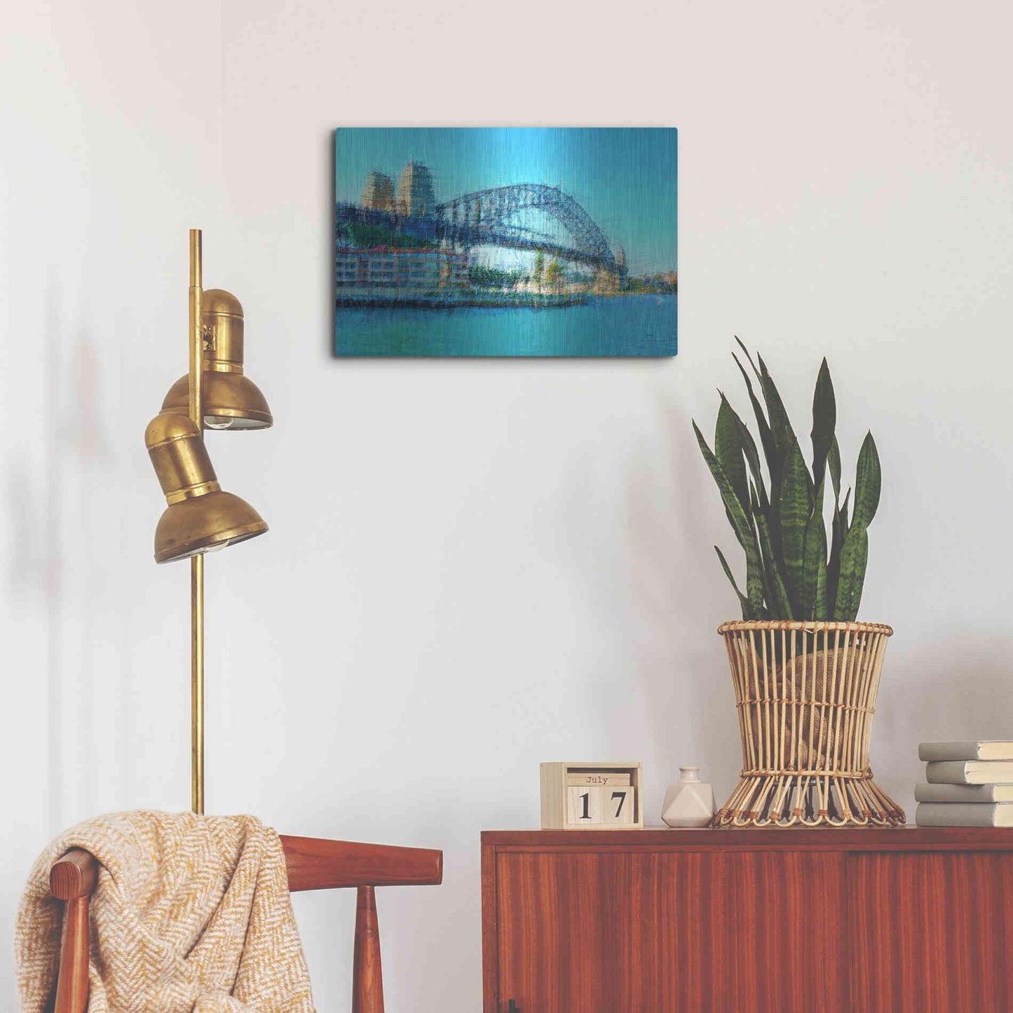 Luxe Metal Art 'Sydney Harbour Bridge' by David Manlove, Metal Wall Art,24x16