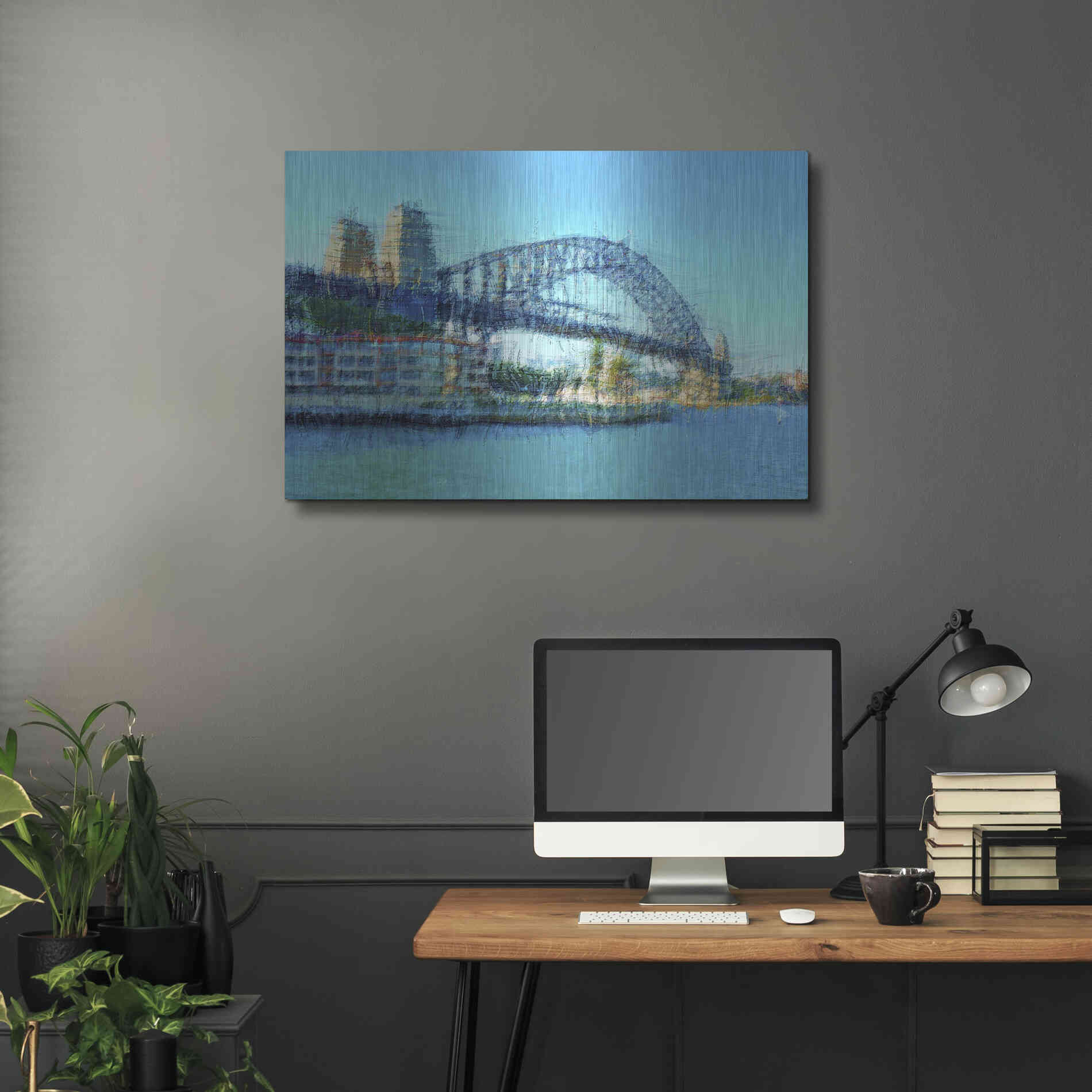 Luxe Metal Art 'Sydney Harbour Bridge' by David Manlove, Metal Wall Art,36x24